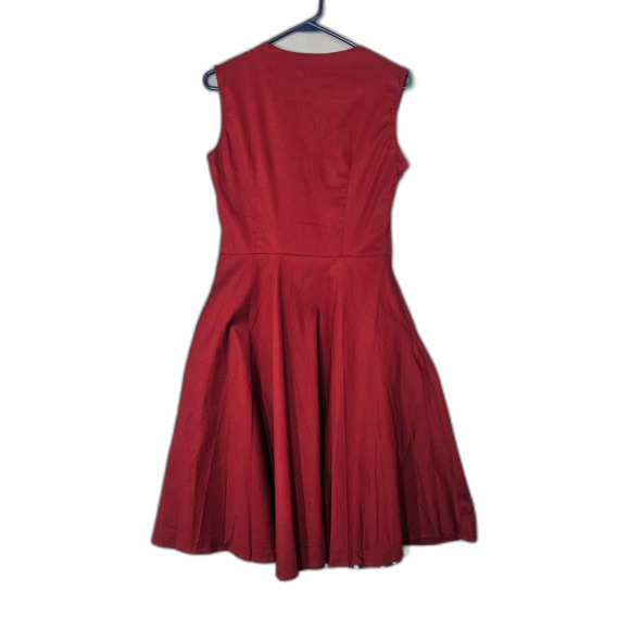 New KillReal M Coquette Pinup Cotton Double Breasted Fit and Flare Shirt Dress - Picture 3 of 8